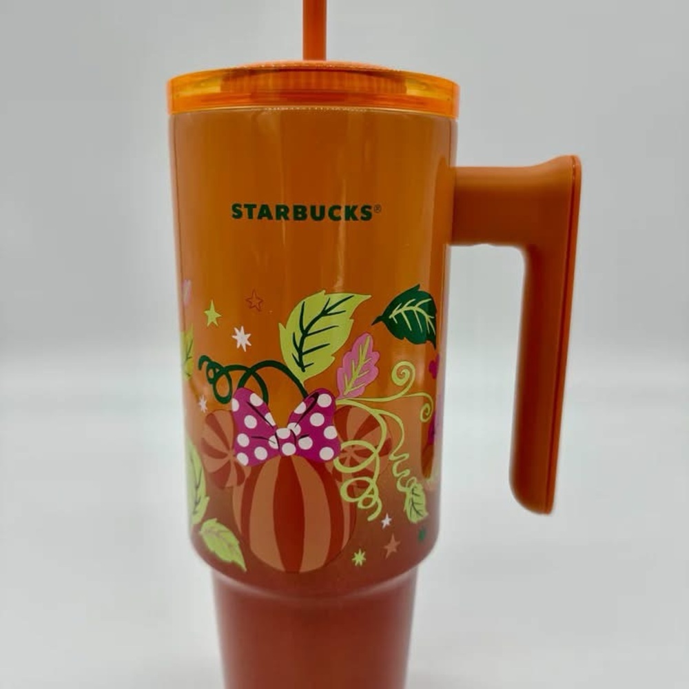Disney Parks x Starbucks Mickey Pumpkin PSL Handle Tumbler-New 2025 Spice Latte
